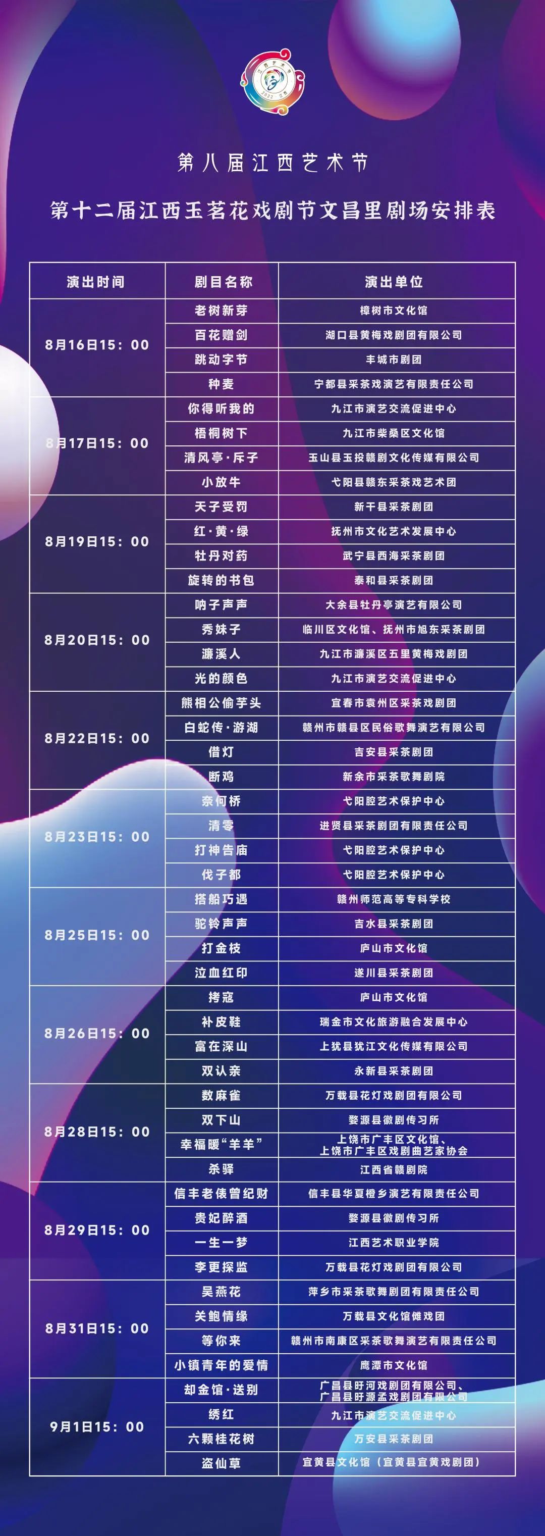 第八届江西艺术节第十二届江西玉茗花戏剧戏剧节