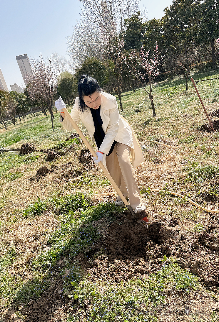 越调名家申小梅携全团演职员为申凤梅纪念园添植新绿