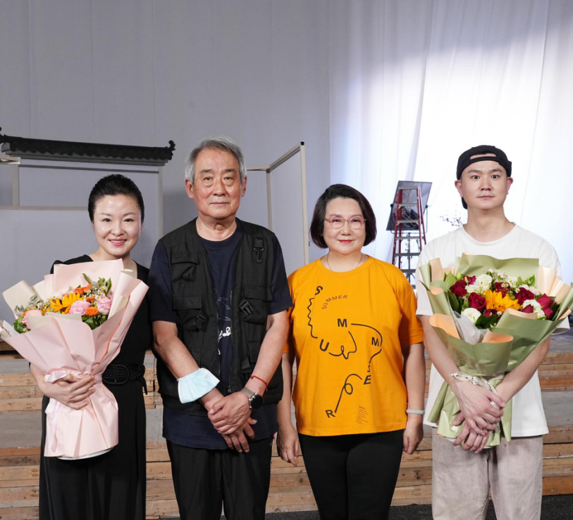 <a href=http://www.xiaopiaoyou.com/huangmeixidefayuandi/ target=_blank class=infotextkey>黄梅戏</a>电影《罗帕记》女主演程丞、导演马崇杰、制片人董培雯、男主演曹祝来